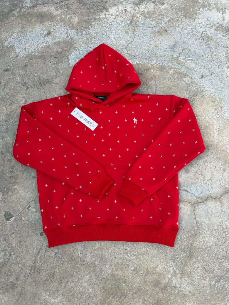 RED PULL OVER HOODIE