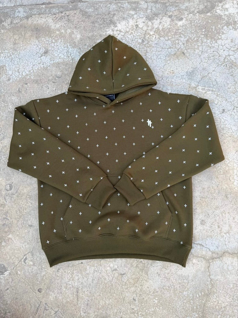 GREEN BLUE PULL OVER HOODIE