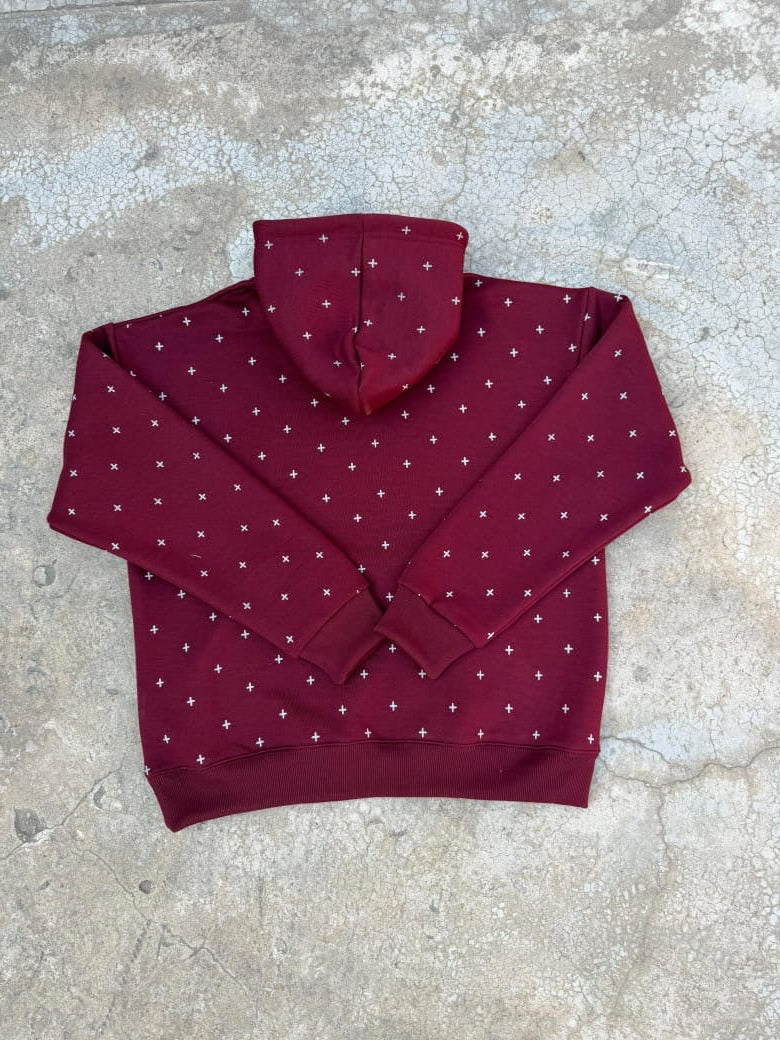 MAROON PULL OVER HOODIE
