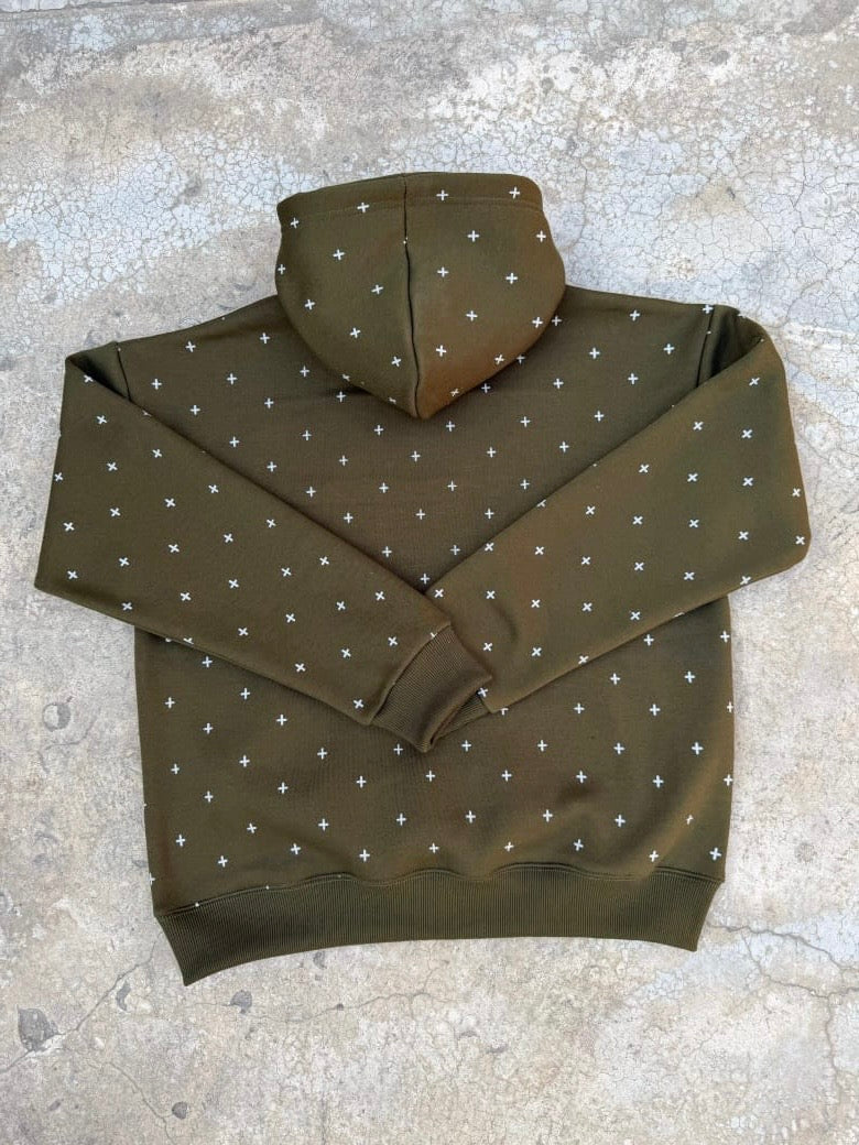 GREEN BLUE PULL OVER HOODIE
