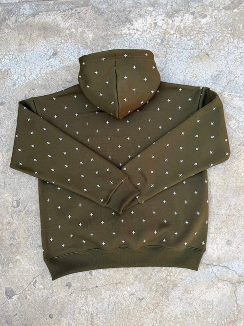 GREEN BLUE PULL OVER HOODIE