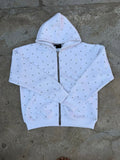 WHITE FULL ZIP HOODIE