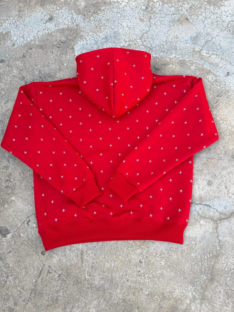 RED PULL OVER HOODIE